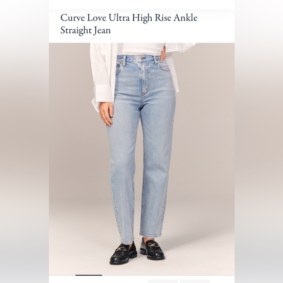 Abercrombie Curve Love Ankle Straight high rise light wash jeans - Picture 2 of 7